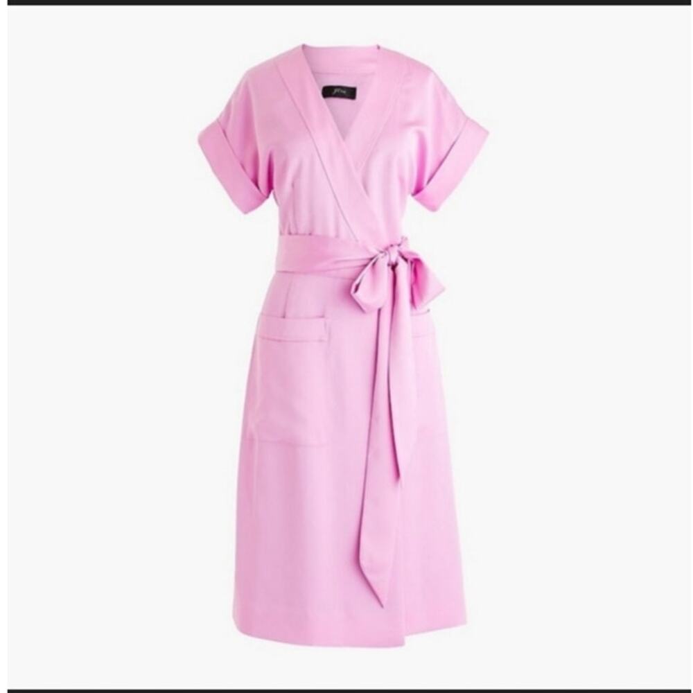 J.Crew Sundrenched Peony Satin Crepe Wrap Dress